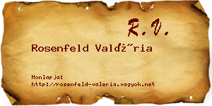 Rosenfeld Valéria névjegykártya